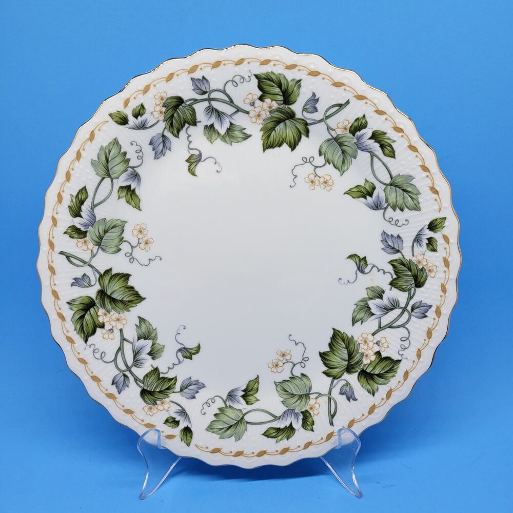 Andre By Sadek Gold Trimmed Flower And Vine 10 3/8" Dinner Plate Japan